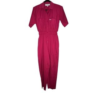 VINTAGE | 80s Cherokee Color Codes Jumpsuit - Raspberry Pink - Sz Medium